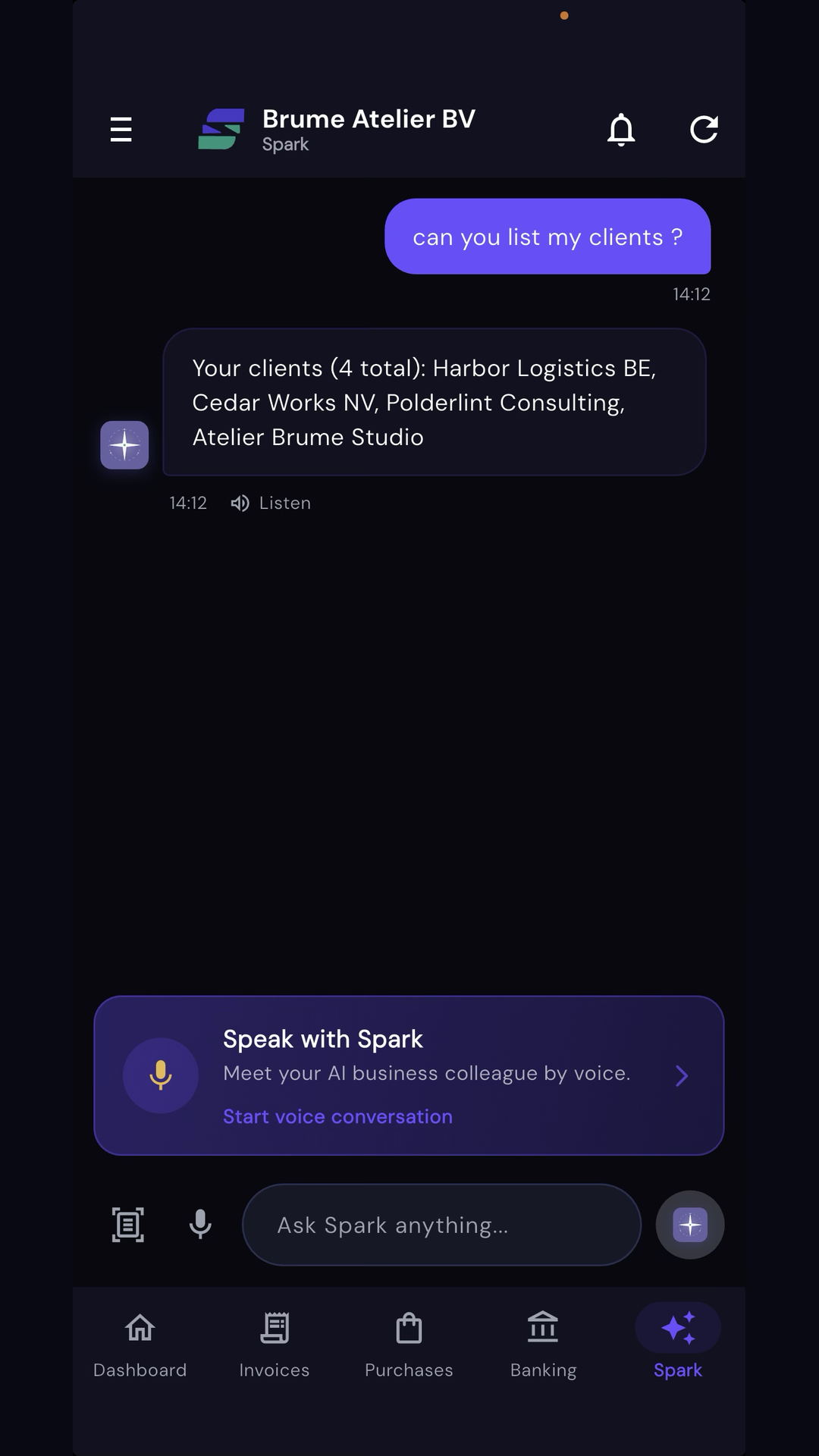 Speak with Spark on mobile